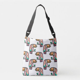 Sac Ajustable toucan oiseau de la jungle pastel arc-en-ciel moti