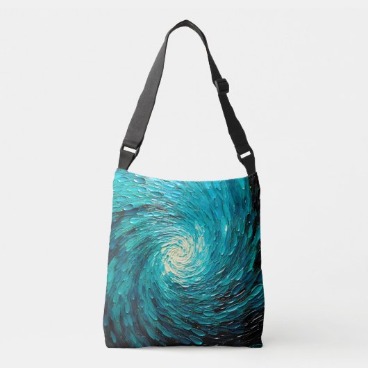 Sac Ajustable Tourbillon océan turquoise abstrait (Devant)