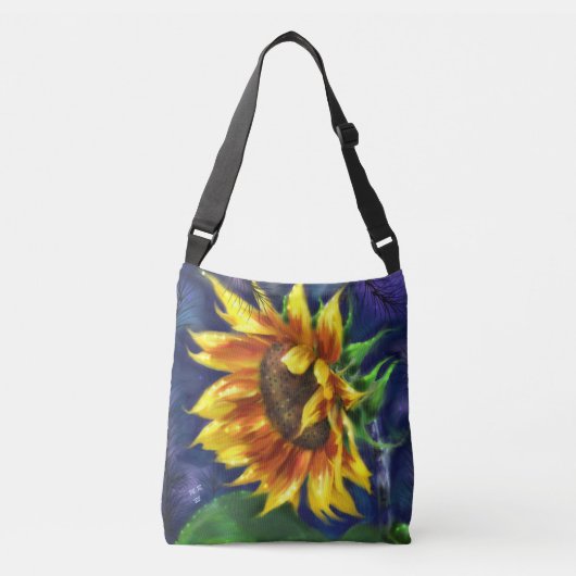 Sac Ajustable Tournesol à la nuit Fleur bleu jaune floral (Devant)