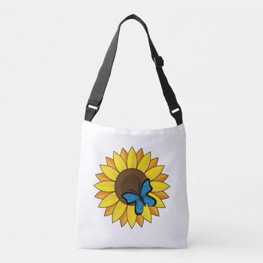 Sac Ajustable Tournesol et papillon bleu (Devant)