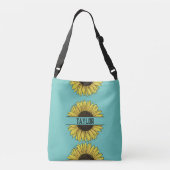 Sac Ajustable Tournesol sur monogramme solide Nom (Dos)