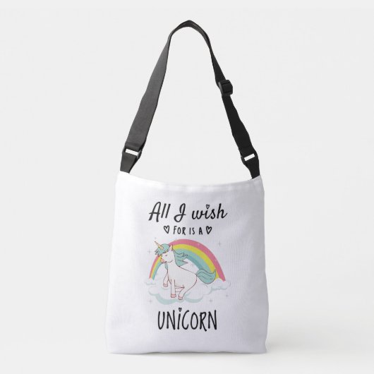 Sac Ajustable Tout ce que je souhaite est une licorne (Devant)