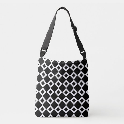 Sac Ajustable Tout plus de - motif noir et blanc de diamant (Devant)