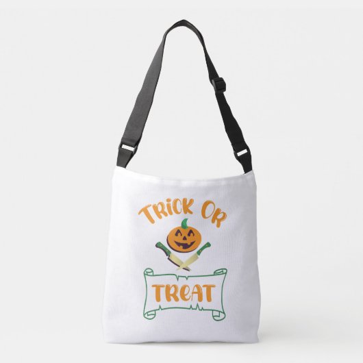 Sac Ajustable Tracer ou traiter les os croisés Halloween visage  (Devant)