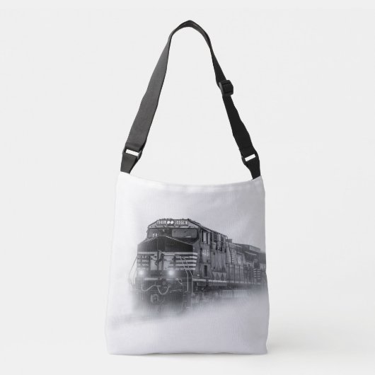 Sac Ajustable Trains de train noir et blanc (Devant)