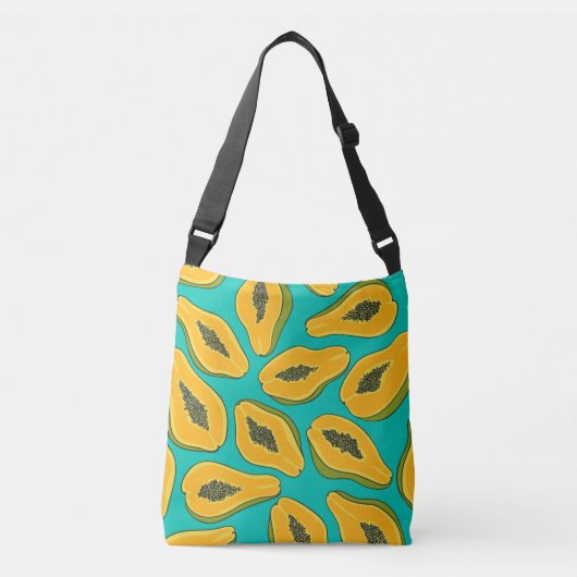 Sac Ajustable Tranches de papaye turquoise (Devant)