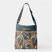 Sac Ajustable Trendy Hip Retro Orange Deep Teal Swirls Monogram  (Devant)