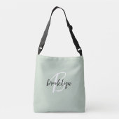 Sac Ajustable Trendy Vert Sauge Noir Blanc Monogramme (Dos)