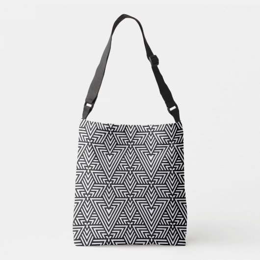 Sac Ajustable Triangle Art déco noir et blanc Motif sans couture (Dos)
