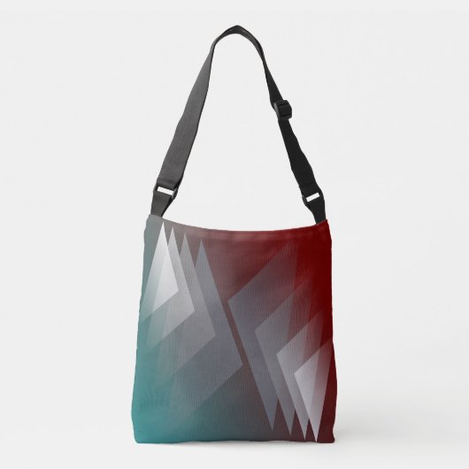 Sac Ajustable Triangles gris sur bordeaux turquoise (Devant)