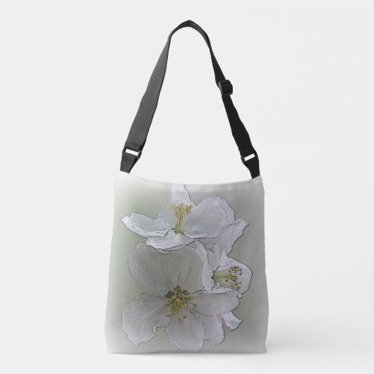 Sac Ajustable trois fleurs blanches (Devant)