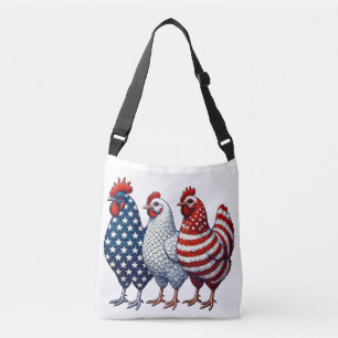 Sac Ajustable Trois Poulets Patriotiques (rouge, blanc et bleu)