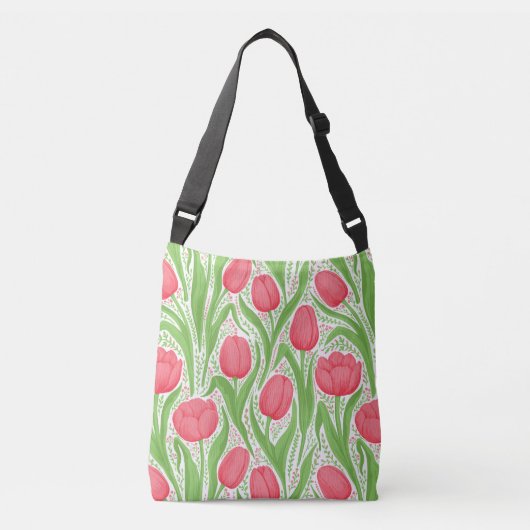 Sac Ajustable Tulipes en rouge et vert (Devant)