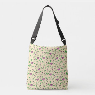 Sac Ajustable Tulipes violettes sur fond jaune