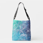 Sac Ajustable Turquoise Blue Seashells Starfish Shell Beach (Dos)