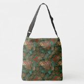 Sac Ajustable Turquoise et Marbre Rouge Abstrait (Dos)