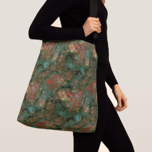 Sac Ajustable Turquoise et Marbre Rouge Abstrait