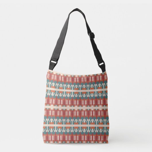 Sac Ajustable Turquoise Rouge Foncé Orange Beige Rangées Méditer (Devant)