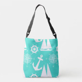 Sac Ajustable Turquoise White Nautical Coastal Boating (Dos)