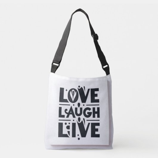 Sac Ajustable Typographie de Love Laugh Live meilleur cadeau pou (Devant)