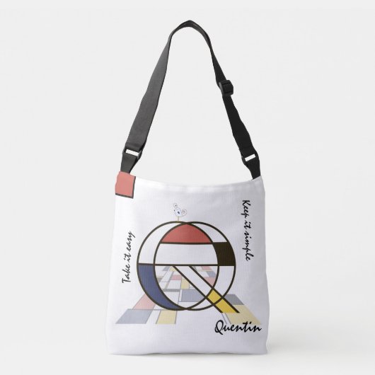 Sac Ajustable Un agréable néoplasticisme Art Monogramme. Lettre (Devant)