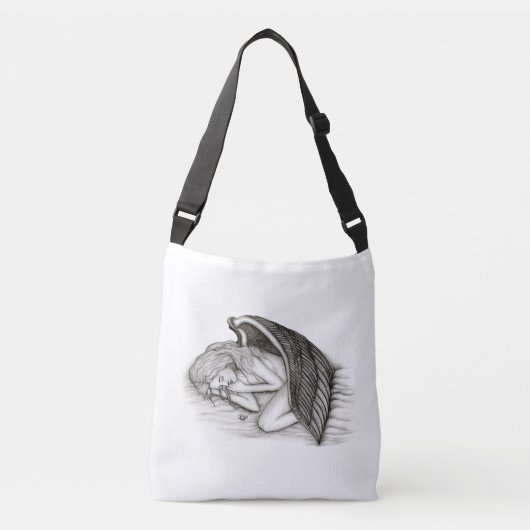 Sac Ajustable Un Angel endormi, noir et blanc (Devant)