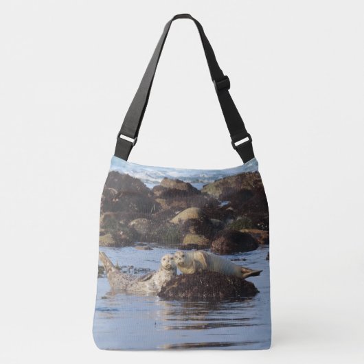 Sac Ajustable Un couple de phoques communs mignons posant (Devant)