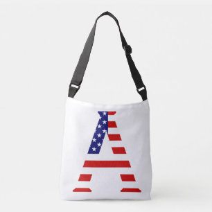 Sac Ajustable Un monogramme superposé sur le drapeau américain c