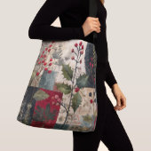 Sac Ajustable Un Patchwork Rustique d'Hiver à la Baie de Houx (De près)