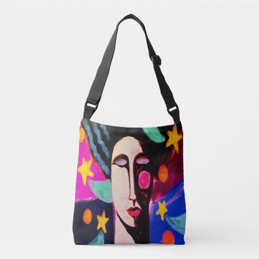Sac Ajustable Une femme aux étoiles Peinture Abstraite (Devant)