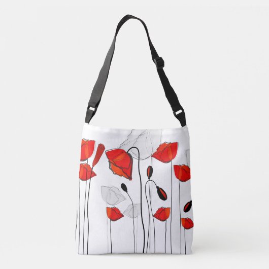 Sac Ajustable Une rangée des pavots rouges (Dos)