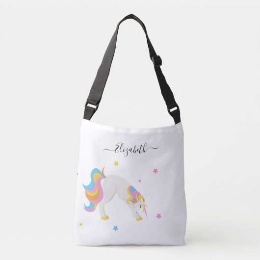 Sac Ajustable Unicorn yoga pose amusant nom blanc (Devant)