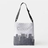 Sac Ajustable Urban Cityscape Shades of Grey Custom Text (Dos)
