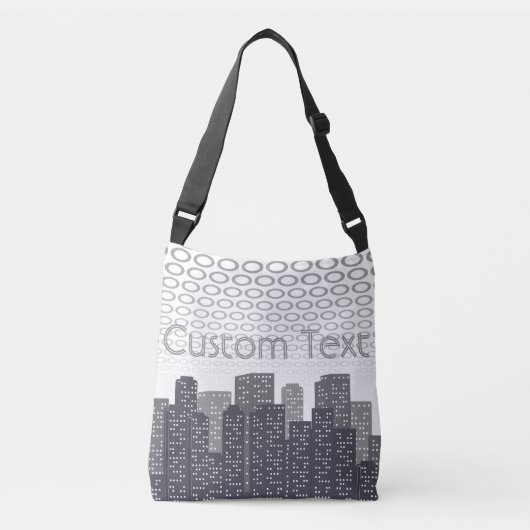 Sac Ajustable Urban Cityscape Shades of Grey Custom Text (Devant)