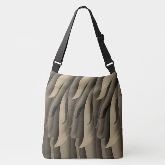 Sac Ajustable Vague d'art moderne brun et beige (Devant)