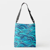 Sac Ajustable Vagues d'eau de l'océan bleu turquoise abstrait | (Dos)