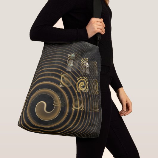 Sac Ajustable Vagues dorées hypnotiques Art abstrait moderne (De près)