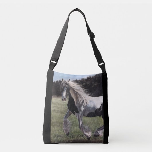 Sac Ajustable Vannière tzigane pinto cheval courant sur le champ (Devant)