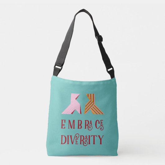 Sac Ajustable Various Paper Bow Couple Embrace Diversity Quote (Devant)