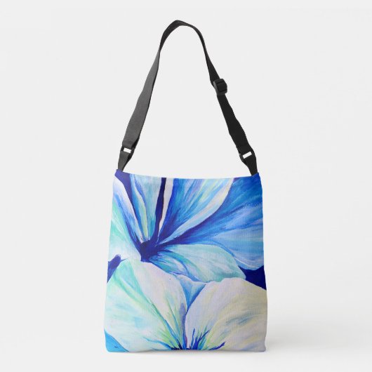 Sac Ajustable Vattenfärgen Pétales Fleur Bleu Perse Mönster (Dos)