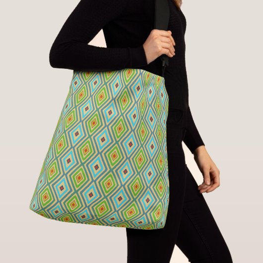 Sac Ajustable Vert Bleu Géométrique Unique (De près)