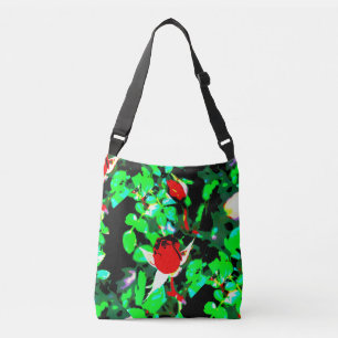 Sac Ajustable vert de roses rouges
