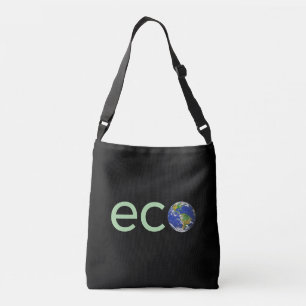 Sac Ajustable Vert Lime Editable Eco Terre sur Fond Noir