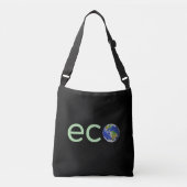Sac Ajustable Vert Lime Editable Eco Terre sur Fond Noir (Devant)
