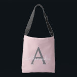 Sac Ajustable Vierge rose Gris Gris Gris Fille Script Nom Modern<br><div class="desc">Blush Pink et Grey anniversaire,  baby shower ou cadeau de fête de bachelorette pour quelqu'un qui aime le luxe glamour et les styles chic.</div>