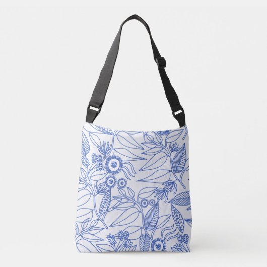 Sac Ajustable Vignes et fleurs bleues (Devant)