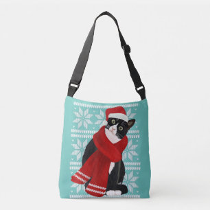 Sac Ajustable Vilaine Noël Chat noir Santa Hat Scarf Fête
