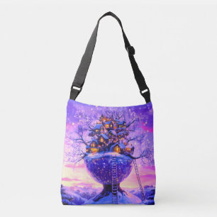 Sac Ajustable Village enneigé de l'arbre de Fantaisie d'Hiver Pa