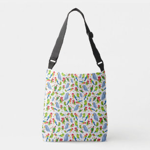 Sac Ajustable Vintage Birds Motif, Colorful parakeet motif