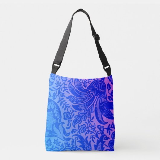 Sac Ajustable Vintage bleu rose floral (Devant)